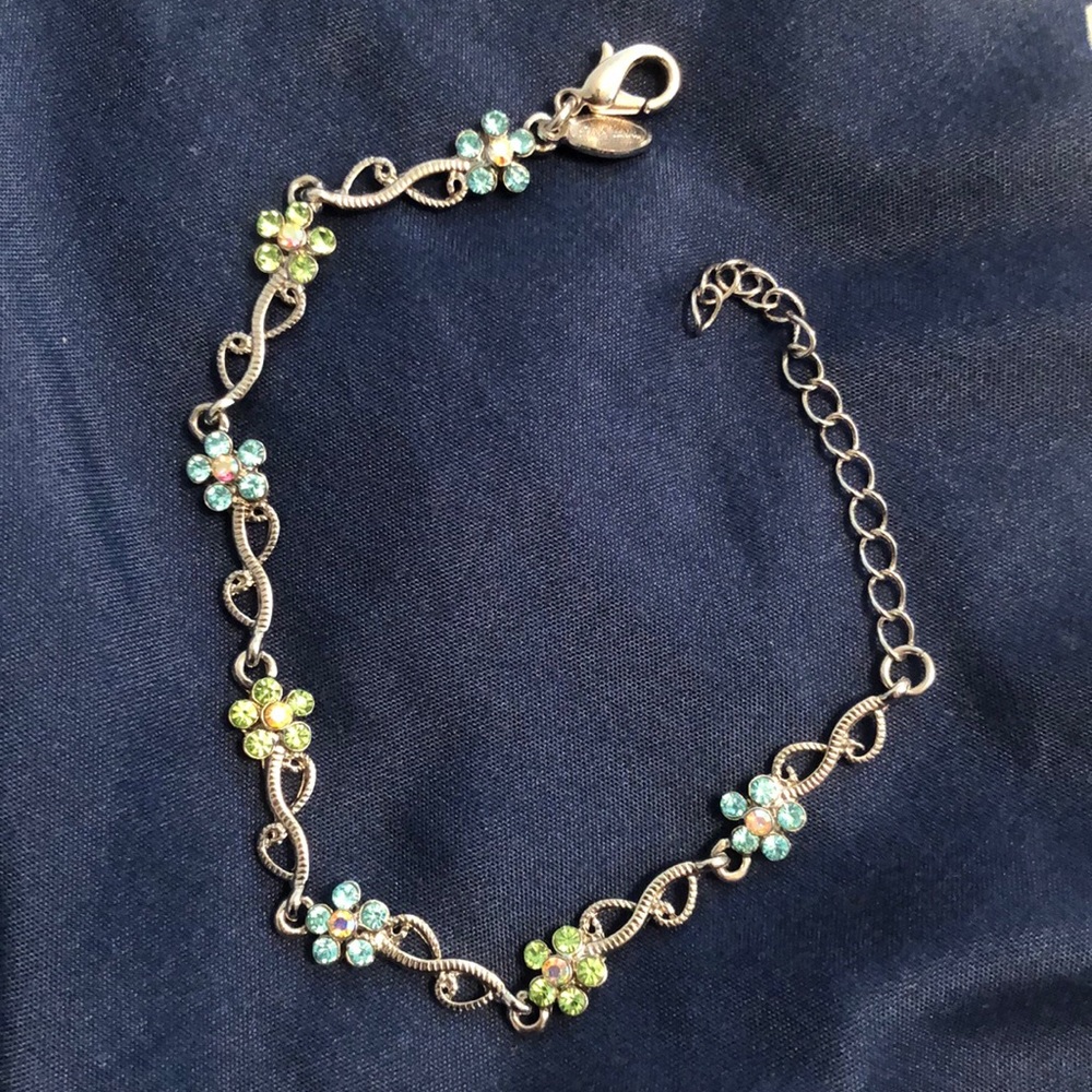 Park lane floral silver bracelet